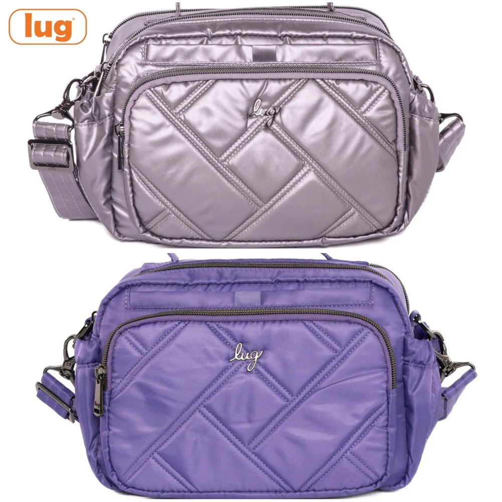 Lug Boomer Crossbody Bag Metallic Pearl or Amethyst NWT